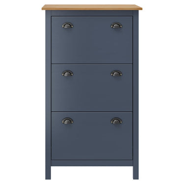 Vidaxl schoenenkast hill 72x35x124 cm massief grenenhout grijs