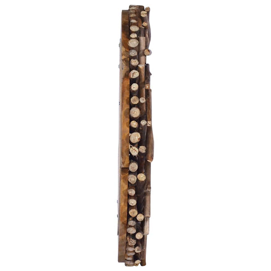 Vidaxl wandspiegel rond 60 cm teakhout