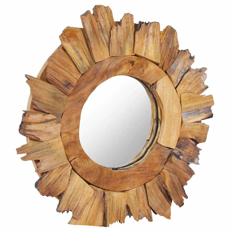 Afbeelding laden in galerijviewer, Vidaxl wandspiegel rond 40 cm teakhout
