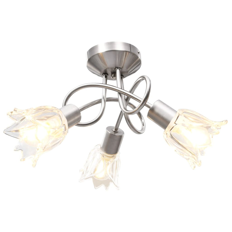 Load image into Gallery viewer, Vidaxl plafondlamp met glazen tulpvormige kappen 3xe14 transparant
