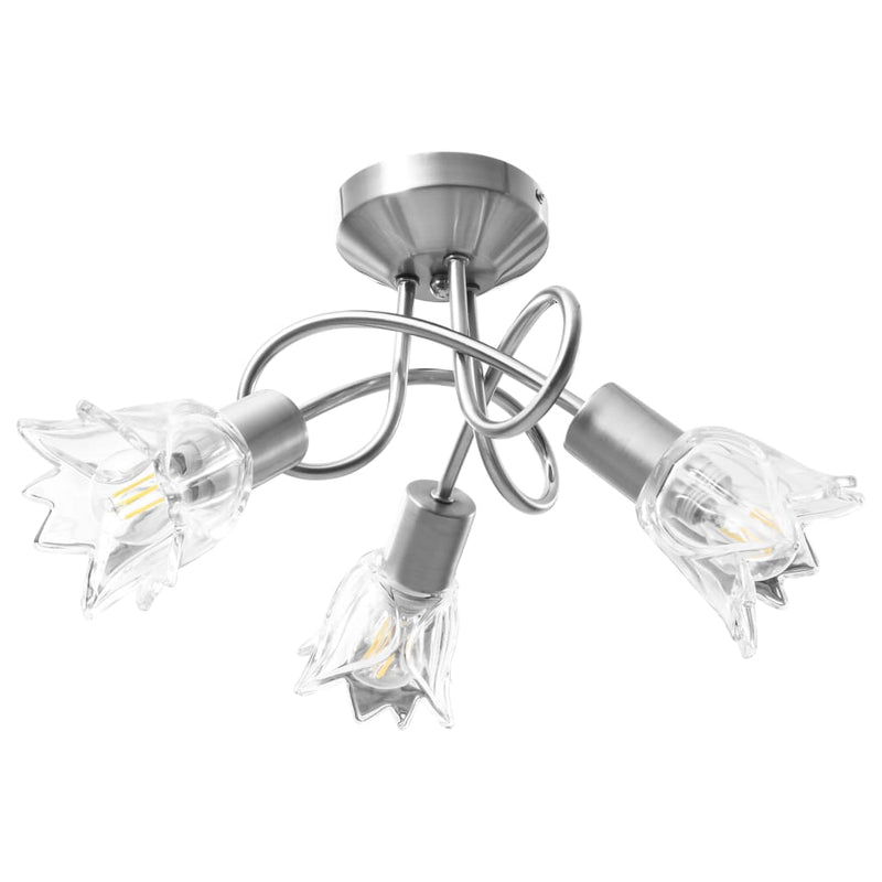 Load image into Gallery viewer, Vidaxl plafondlamp met glazen tulpvormige kappen 3xe14 transparant
