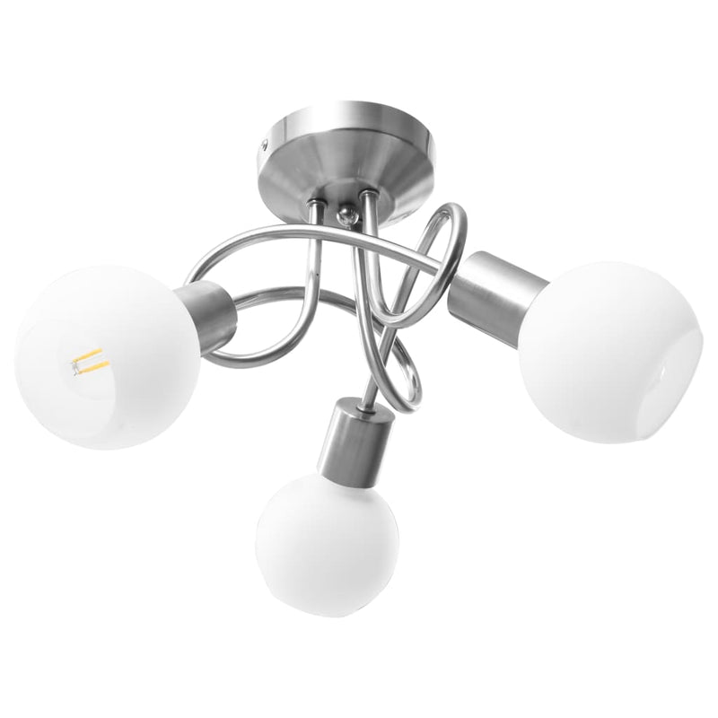 Load image into Gallery viewer, Vidaxl plafondlamp met keramieken bolvormige kappen voor 3xe14 wit
