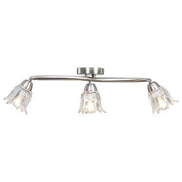 Vidaxl plafondlamp met glazen tulpvormige kappen 3xe14 transparant