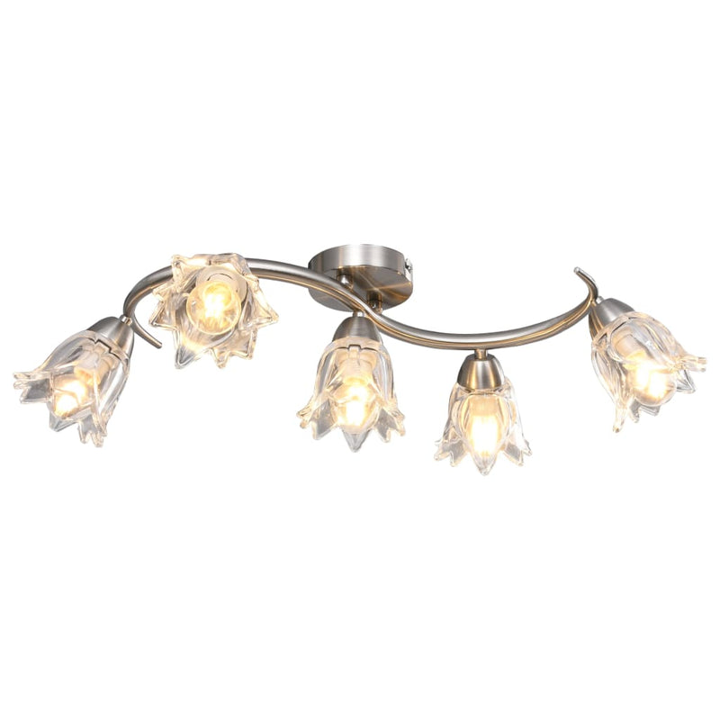 Load image into Gallery viewer, Vidaxl plafondlamp met glazen tulpvormige kappen 5xe14 transparant
