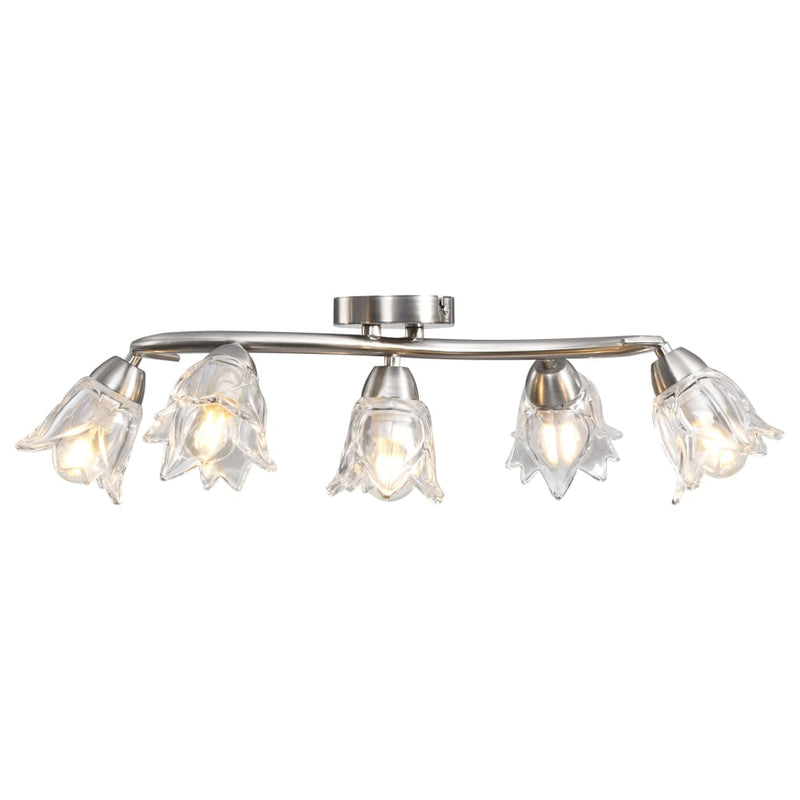 Load image into Gallery viewer, Vidaxl plafondlamp met glazen tulpvormige kappen 5xe14 transparant
