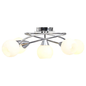 Vidaxl plafondlamp met keramieken bolvormige kappen voor 5xe14 wit