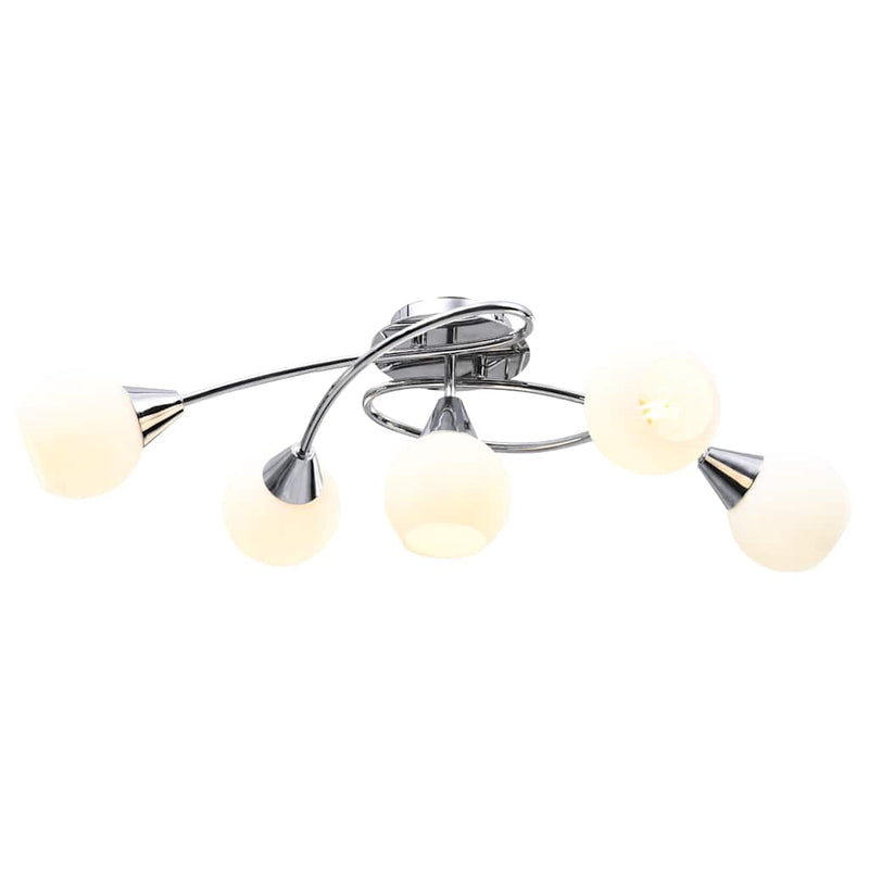 Load image into Gallery viewer, Vidaxl plafondlamp met keramieken bolvormige kappen voor 5xe14 wit
