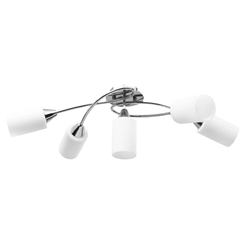 Load image into Gallery viewer, Vidaxl plafondlamp met keramieken cilindervormige kappen 5xe14 wit
