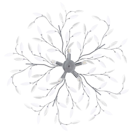 Vidaxl plafondlamp met acryl kristallen bladarmen voor 5xe14 wit