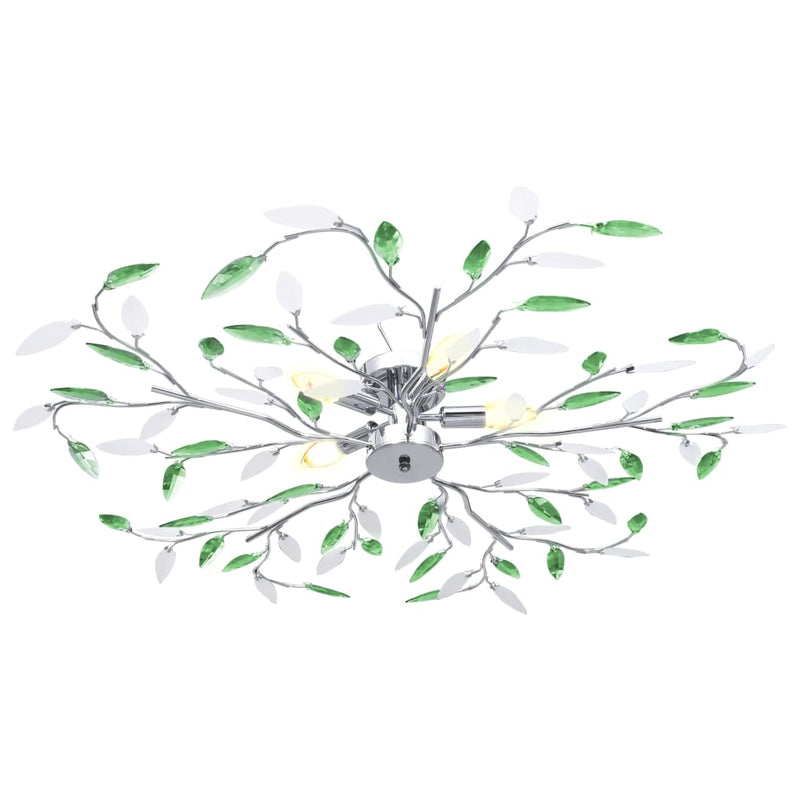 Load image into Gallery viewer, Vidaxl plafondlamp met acryl kristallen bladarmen voor 5xe14 groen
