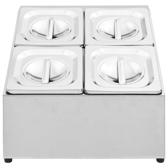 Vidaxl gastronormbakkenhouder met 4 gn 1 6 bakken roestvrij staal