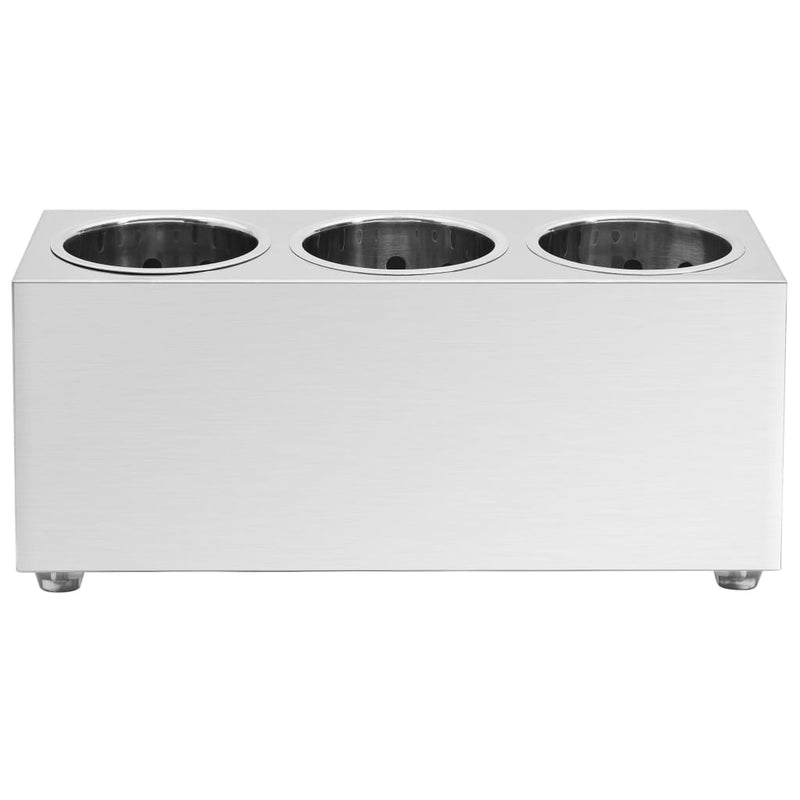 Load image into Gallery viewer, VidaXL Bestekhouder 3 vakken rechthoekig roestvrij staal
