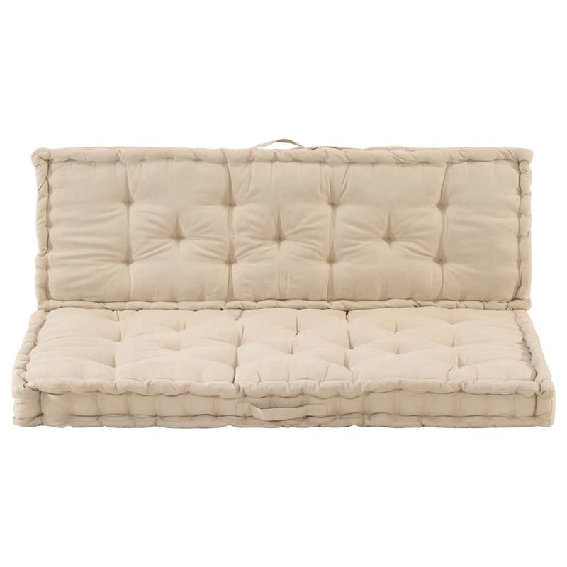 Load image into Gallery viewer, Vidaxl palletvloerkussens 2 st katoen beige
