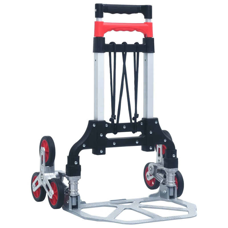 Load image into Gallery viewer, Vidaxl traptrolley inklapbaar 70 kg aluminium zilverkleurig
