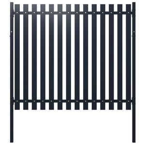 VidaXL Schuttingpaneel 174,5x170 cm gepoedercoat staal antraciet