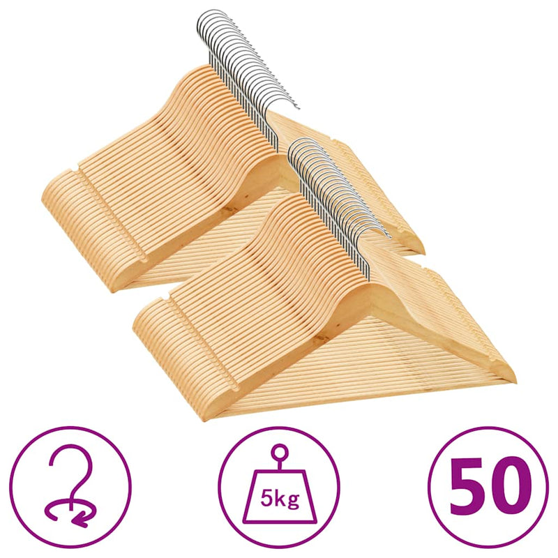 Load image into Gallery viewer, Vidaxl 50-delige kledinghangerset anti-slip hardhout
