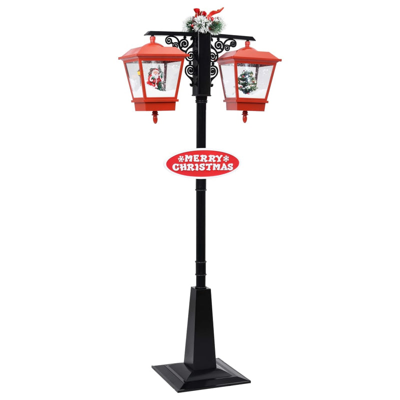 Load image into Gallery viewer, Vidaxl straatlantaarn met kerstman 81x40x188 cm pvc zwart en rood

