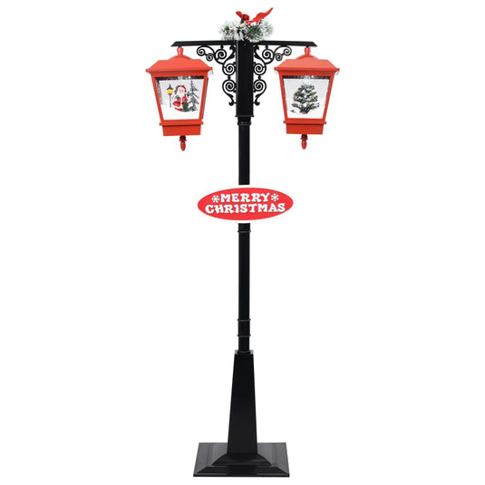 Vidaxl straatlantaarn met kerstman 81x40x188 cm pvc zwart en rood