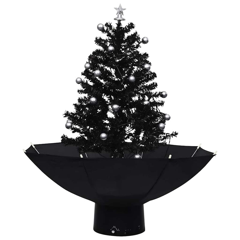 Load image into Gallery viewer, Vidaxl kerstboom sneeuwend met paraplubasis 75 cm pvc zwart
