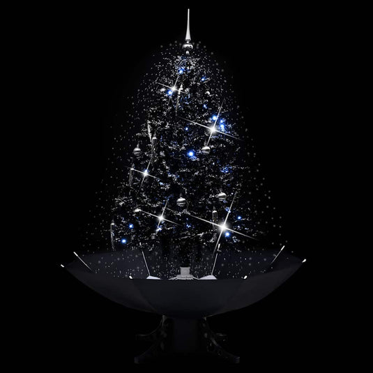 Vidaxl kerstboom sneeuwend met paraplubasis 140 cm pvc zwart