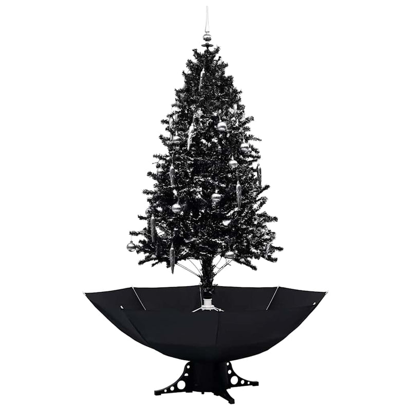 Load image into Gallery viewer, Vidaxl kerstboom sneeuwend met paraplubasis 190 cm pvc zwart
