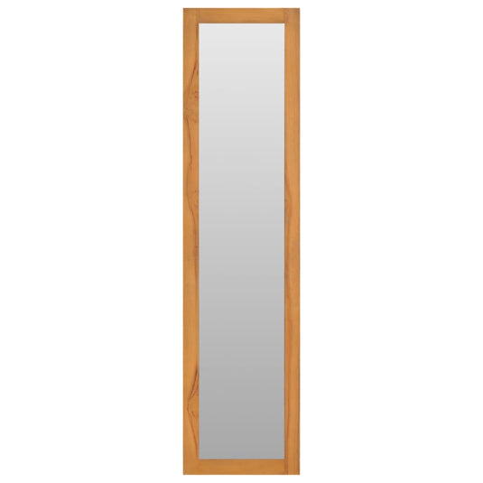 Vidaxl wandspiegel met schappen 30x30x120 cm massief teakhout