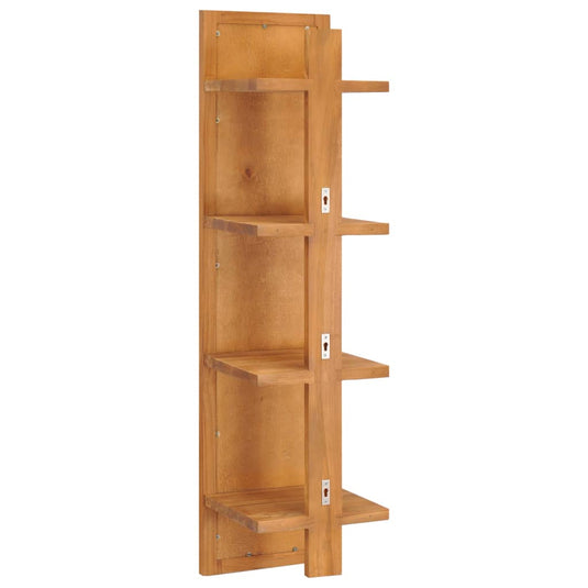 Vidaxl wandspiegel met schappen 30x30x120 cm massief teakhout