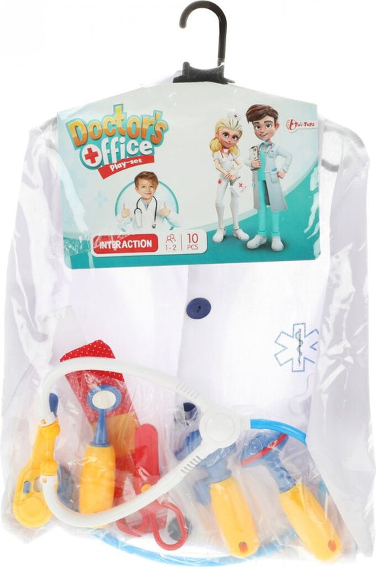 Toi-toys verkleedset dokter junior polyester wit 10-delig