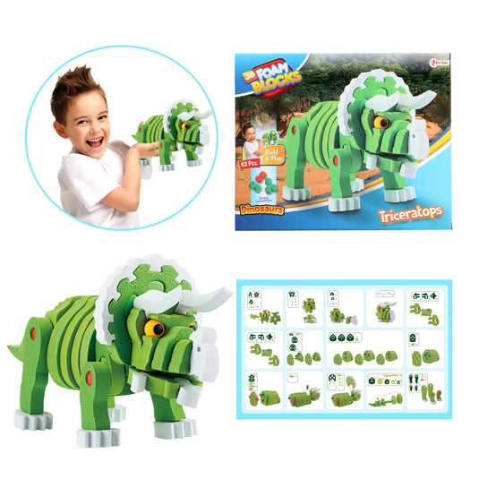 Toi-toys knutselpuzzel tricera junior 25,8 cm groen 59-delig