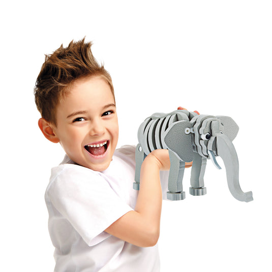 Toi-toys 3d puzzel olifant junior 31,5 cm foam grijs 75-delig