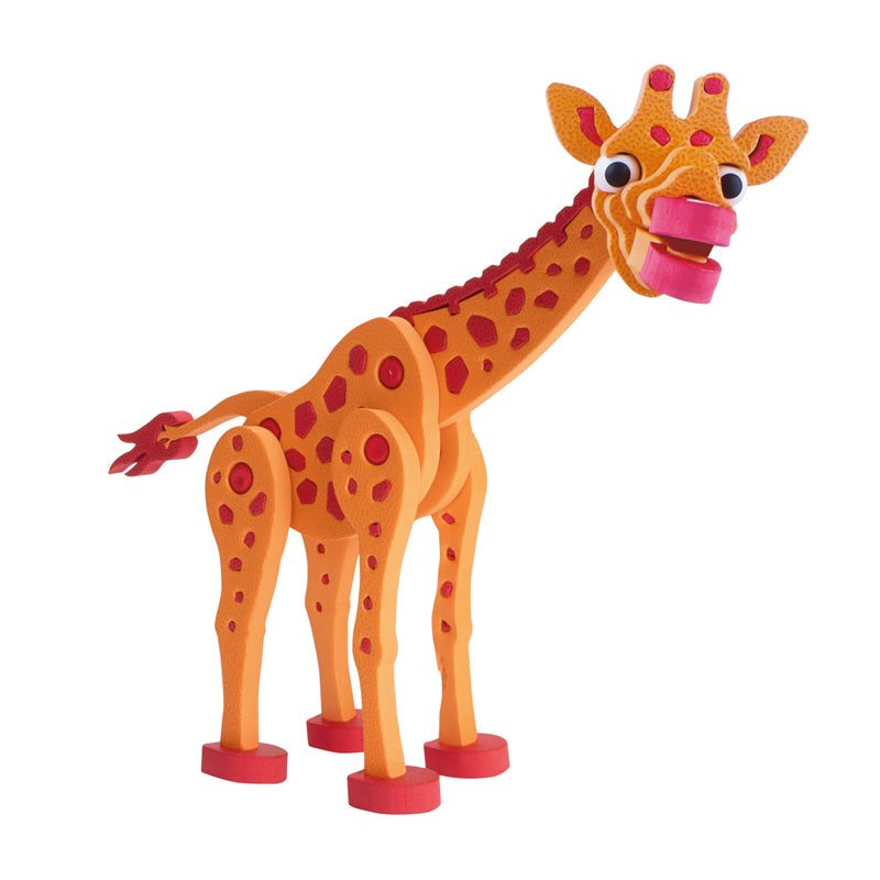 Load image into Gallery viewer, Toi-toys 3d puzzel giraffe junior 31,5 cm foam oranje 104-delig
