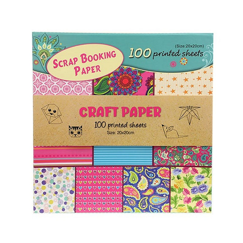 Load image into Gallery viewer, Toi-toys knutselpapierset 100 bedrukte vellen 20x20cm
