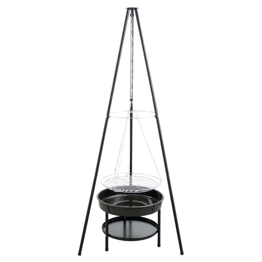 Redfire tuinbarbecue met driepoot en vuurschaal 50 cm zwart