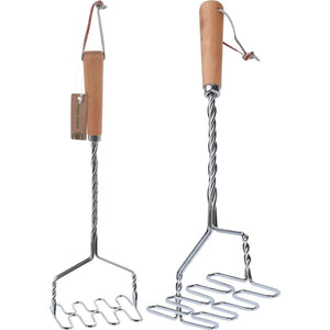 Excellent houseware aardappelstamper 34 cm hout rvs