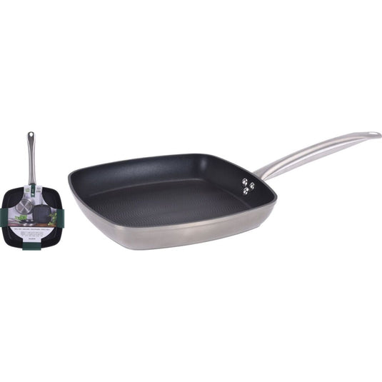 Excellent houseware grillpan 26 cm zilver