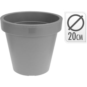 Overige merken ecken kanten bloempot 20x18 cm plastic grijs