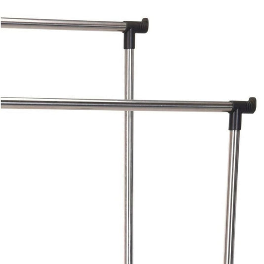 Storage solutions kledingrek met wielen dubbel 80x42x(90-160) cm