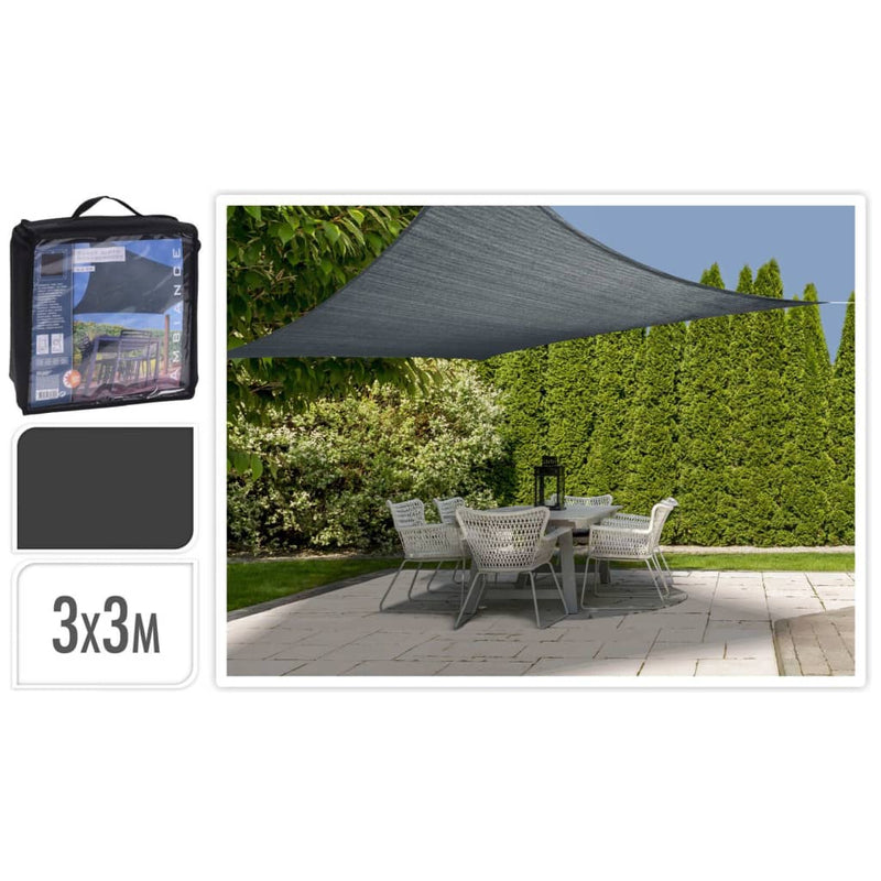 Load image into Gallery viewer, Progarden schaduwdoek vierkant 3x3 m donkergrijs
