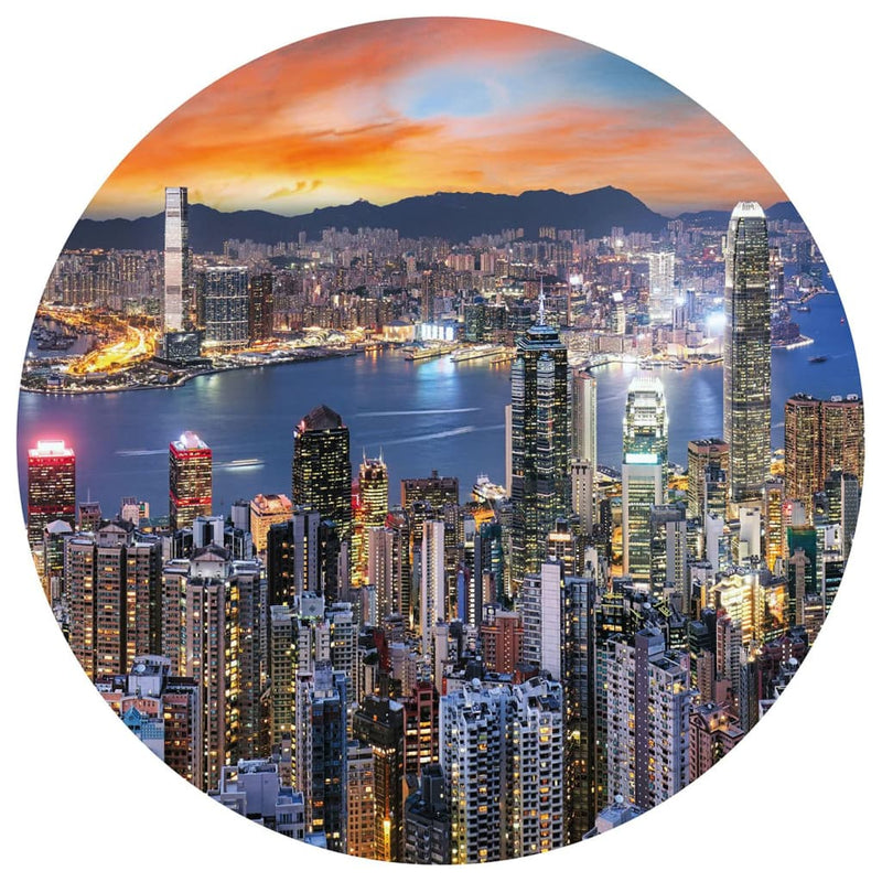 Load image into Gallery viewer, Wallart behangcirkel skyline by night 190 cm
