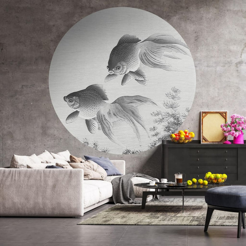 Load image into Gallery viewer, WallArt WallArt Behangcirkel Two Goldfish 142,5 cm
