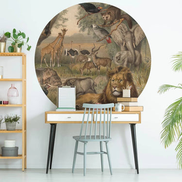 Wallart behangcirkel animals of africa 190 cm