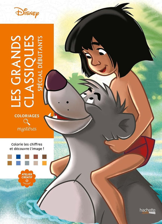Hachette heroes coloriages mystères disney les grands classiques spécial debutants - kleuren op nummer kleurboek voor volwassenen en kinderen - hachette