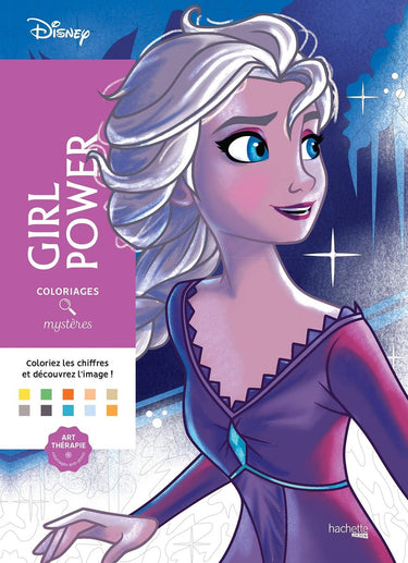 Hachette coloriages mystères disney girl power - kleuren op nummer - kleurboek voor volwassenen