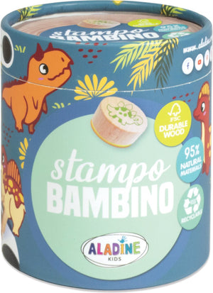 Aladine stempelset dinosaurus fsc houten speelgoed voor kinderen.