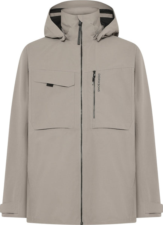 Didriksons aston usx jkt 5 unisex outdoorjas - ash brown