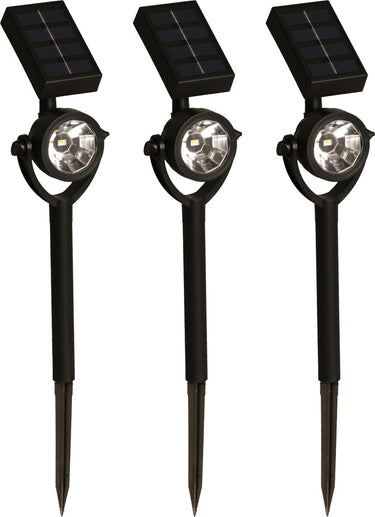 Luxform - zamora - tuinlampen 3 stuks - solarspots - zwart - 10 lumen - werkend op zonne energie