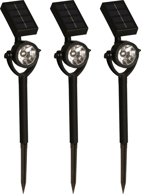 Luxform - zamora - tuinlampen 3 stuks - solarspots - zwart - 10 lumen - werkend op zonne energie