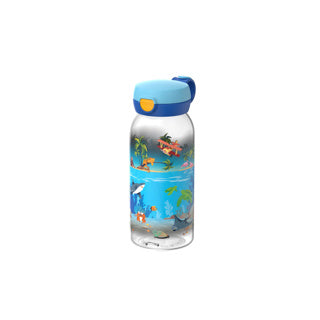 Mepal drinkfles met flipdop campus - 600 ml - waterfles kinderen - lekdicht - hygiënische deksel - tropical ocean