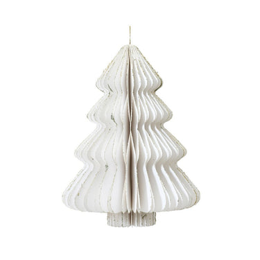 Decoris papieren boom 11.3x15 cm wit