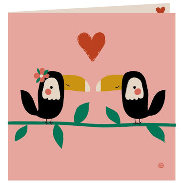 Liefs verjaardagskaart+envelop. toekan.